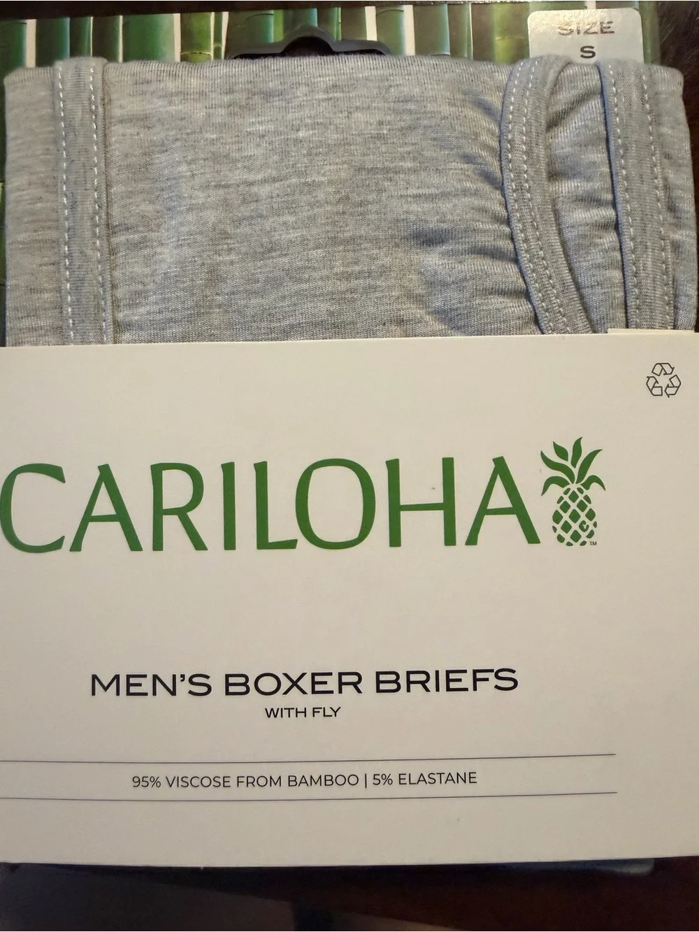 Cariloha Men’s Light Gray Boxer Briefs – Bamboo Viscose Comfort